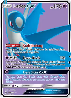 Karte Latios GX aus Bund der Gleichgesinnten, Nummer 223/236