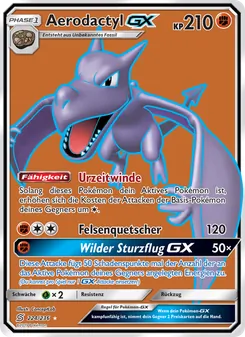 Karte Aerodactyl GX aus Bund der Gleichgesinnten, Nummer 224/236