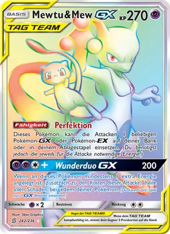 Karte Mewtu & Mew GX aus Bund der Gleichgesinnten, Nummer 242/236