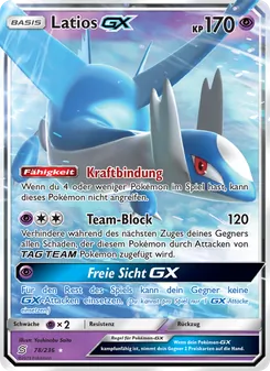 Karte Latios GX aus Bund der Gleichgesinnten, Nummer 78/236