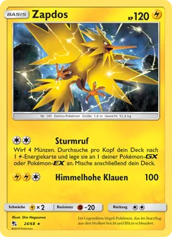 Karte Zapdos aus Verborgenes Schicksal, Nummer 24/68
