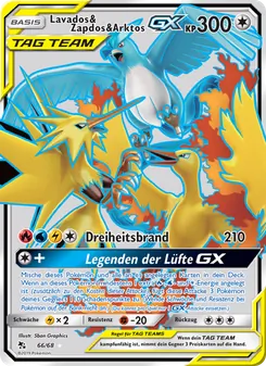 Karte Lavados & Zapdos & Arktos-GX aus Verborgenes Schicksal, Nummer 66/68