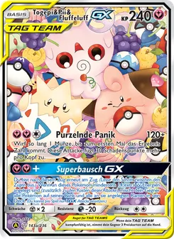 Karte Togepi & Pii & Fluffeluff GX aus Welten im Wandel, Nummer 143/236