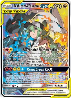 Karte Reshiram & Zekrom GX aus Welten im Wandel, Nummer 222/236