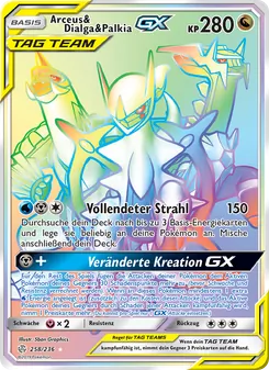 Karte Arceus & Dialga & Palkia GX aus Welten im Wandel, Nummer 258/236