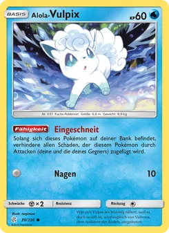 Karte Alola Vulpix aus Welten im Wandel, Nummer 39/236
