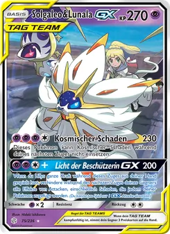 Karte Solgaleo & Lunala GX aus Welten im Wandel, Nummer 75/236