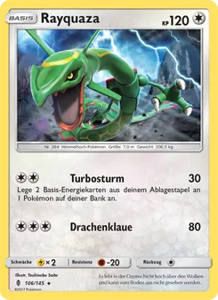 Karte Rayquaza aus Stunde der Wächter, Nummer 106/145