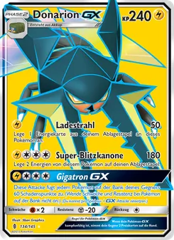 Karte Donarion GX aus Stunde der Wächter, Nummer 134/145