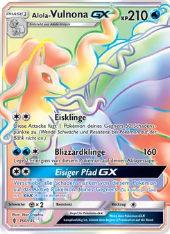 Karte Alola Vulnona GX aus Stunde der Wächter, Nummer 150/145