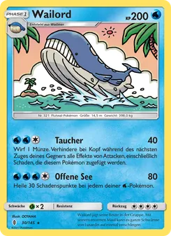 Karte Wailord aus Stunde der Wächter, Nummer 30/145