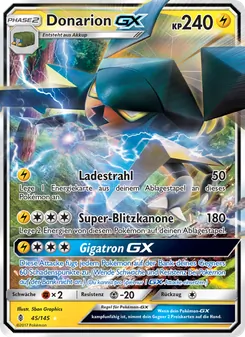 Karte Donarion GX aus Stunde der Wächter, Nummer 45/145