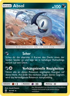 Karte Absol aus Stunde der Wächter, Nummer 81/145