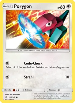 Karte Porygon aus Nacht in Flammen, Nummer 103/147