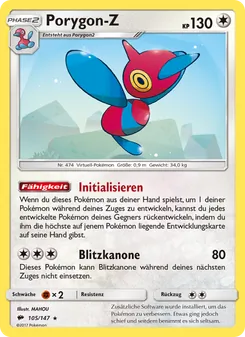 Karte Porygon-Z aus Nacht in Flammen, Nummer 105/147