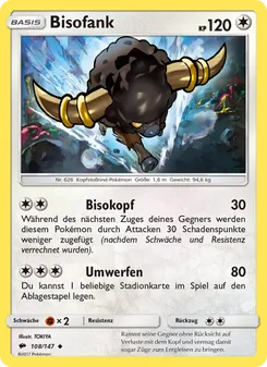 Karte Bisofank aus Nacht in Flammen, Nummer 108/147