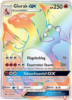 Karte Glurak GX aus Nacht in Flammen, Nummer 150/147
