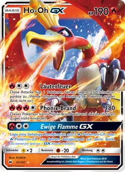 Karte Ho-Oh GX aus Nacht in Flammen, Nummer 21/147