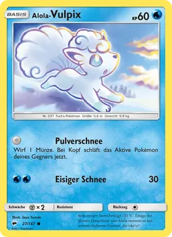 Karte Alola Vulpix aus Nacht in Flammen, Nummer 27/147
