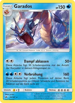 Karte Garados aus Nacht in Flammen, Nummer 33/147