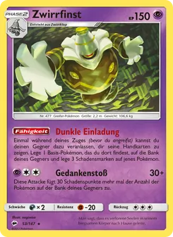 Karte Zwirrfinst aus Nacht in Flammen, Nummer 53/147