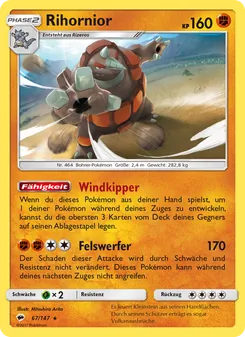 Karte Rihornior aus Nacht in Flammen, Nummer 67/147
