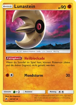 Karte Lunastein aus Nacht in Flammen, Nummer 68/147