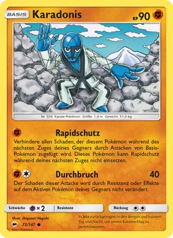 Karte Karadonis aus Nacht in Flammen, Nummer 72/147