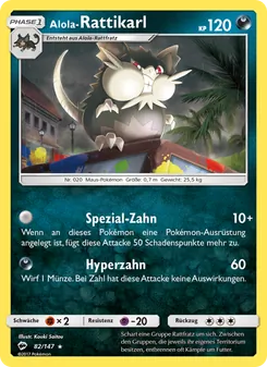 Karte Alola-Rattikarl aus Nacht in Flammen, Nummer 82/147