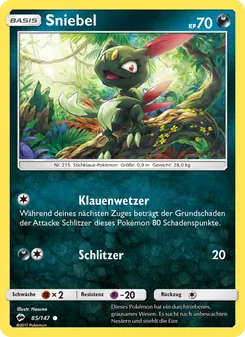 Karte Sniebel aus Nacht in Flammen, Nummer 85/147
