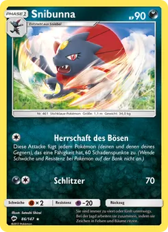Karte Snibunna aus Nacht in Flammen, Nummer 86/147