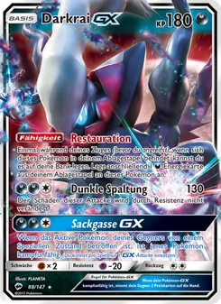 Karte Darkrai GX aus Nacht in Flammen, Nummer 88/147