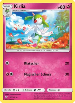 Karte Kirlia aus Nacht in Flammen, Nummer 92/147