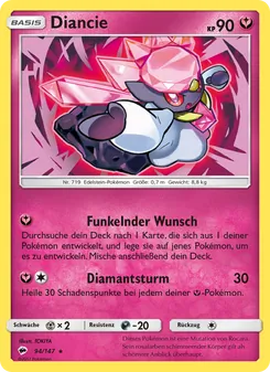 Karte Diancie aus Nacht in Flammen, Nummer 94/147