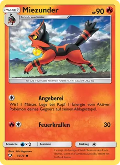 Karte Miezunder aus Schimmernde Legenden, Nummer 16/73