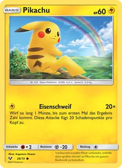 Karte Pikachu aus Schimmernde Legenden, Nummer 28/73