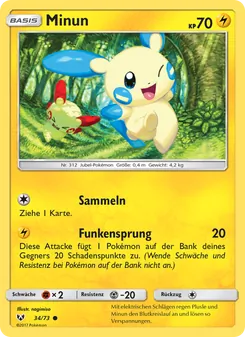 Karte Minun aus Schimmernde Legenden, Nummer 34/73
