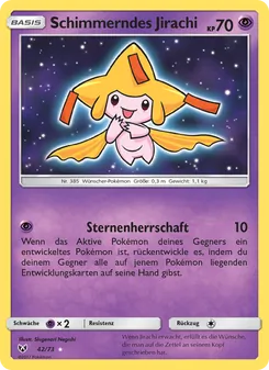 Karte Schimmerndes Jirachi aus Schimmernde Legenden, Nummer 42/73