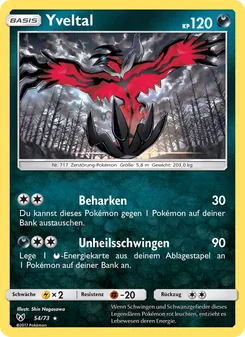 Karte Yveltal aus Schimmernde Legenden, Nummer 54/73