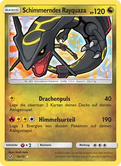 Karte Schimmerndes Rayquaza aus Schimmernde Legenden, Nummer 56/73