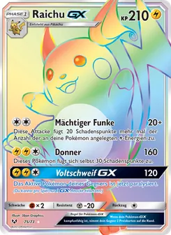 Karte Raichu GX aus Schimmernde Legenden, Nummer 75/73