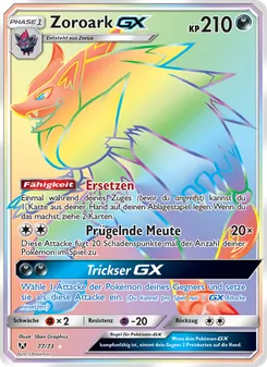 Karte Zoroark GX aus Schimmernde Legenden, Nummer 77/73