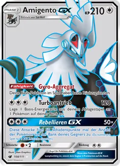 Karte Amigento GX aus Aufziehen der Sturmröte, Nummer 108/111