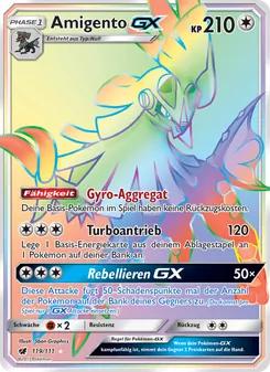 Karte Amigento GX aus Aufziehen der Sturmröte, Nummer 119/111