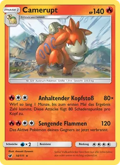 Karte Camerupt aus Aufziehen der Sturmröte, Nummer 14/111