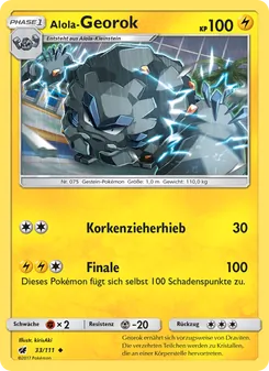 Karte Alola-Georok aus Aufziehen der Sturmröte, Nummer 33/111