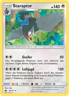 Karte Staraptor aus Aufziehen der Sturmröte, Nummer 83/111