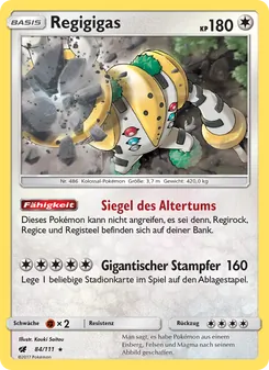 Karte Regigigas aus Aufziehen der Sturmröte, Nummer 84/111