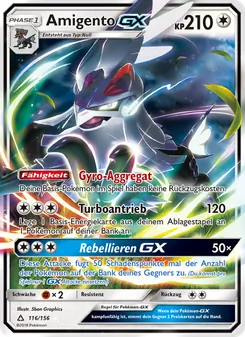 Karte Amigento GX aus Ultra-Prisma, Nummer 116/156