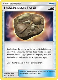 Karte Unbekanntes Fossil aus Ultra-Prisma, Nummer 134/156